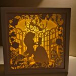frumoasa și bestia beauty and the beast tablou luminos shadow box