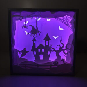 Tablou 3D luminos shadow box - HALLOWEEN - LED COLOR
