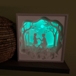 Tablou luminos shadow box - început de primăvară
